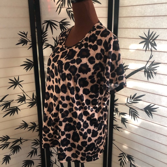Losturban Leopard Print Athletic Short Sleeve Shirt Plus Size XXL - Picture 11 of 13